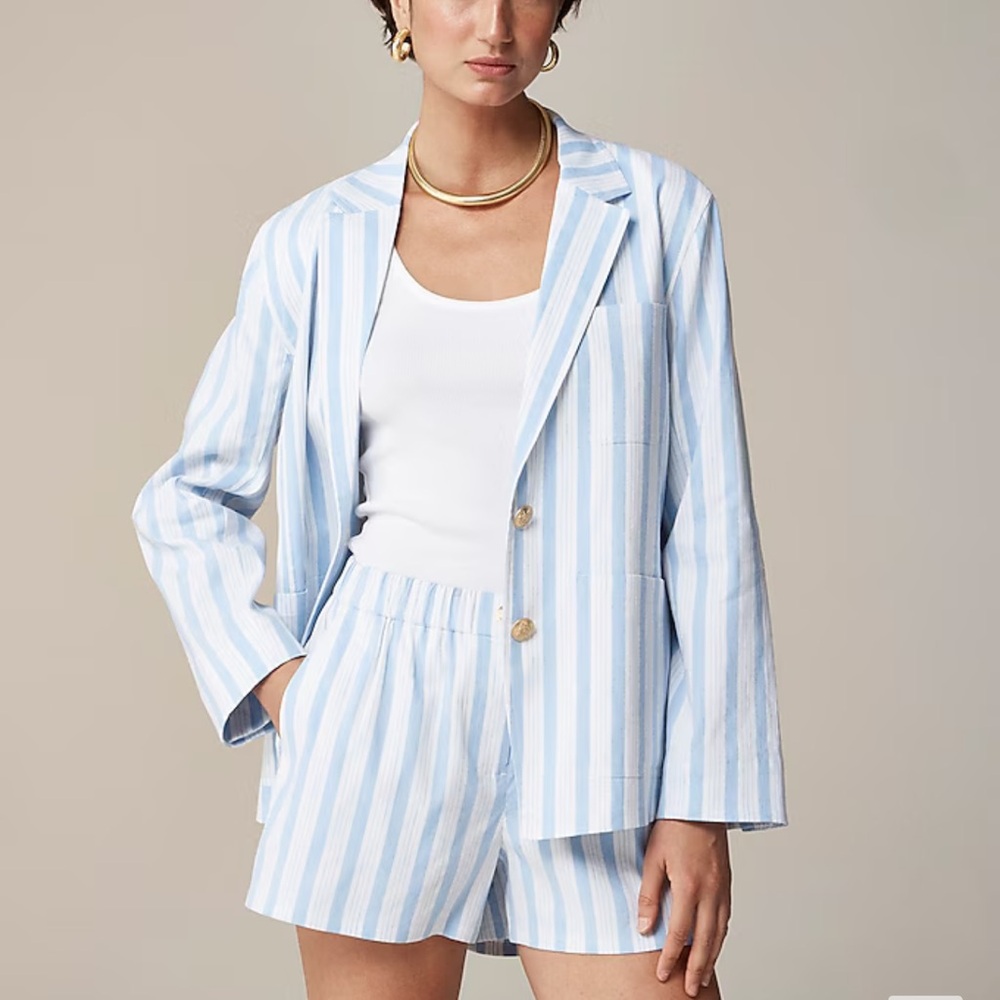 J. Crew Patch Pocket Striped Blazer